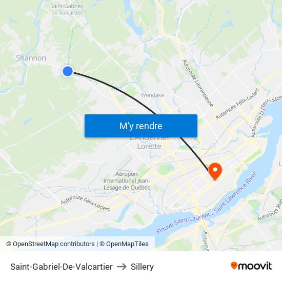 Saint-Gabriel-De-Valcartier to Sillery map