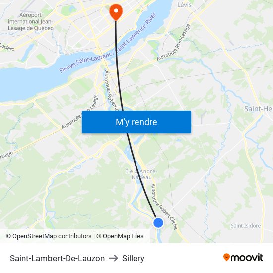 Saint-Lambert-De-Lauzon to Sillery map
