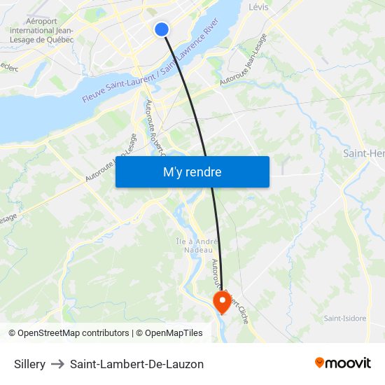 Sillery to Saint-Lambert-De-Lauzon map