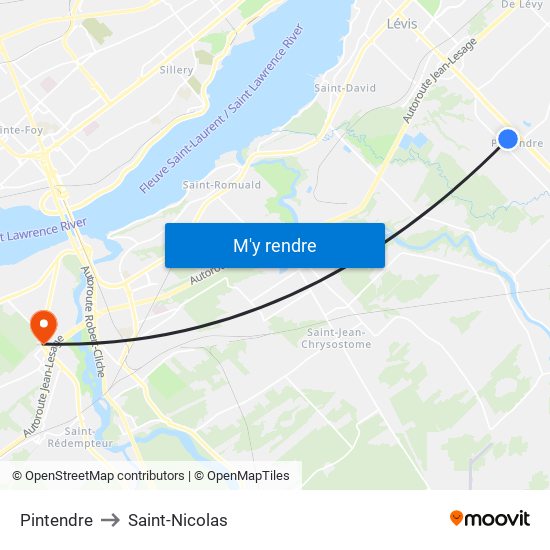 Pintendre to Saint-Nicolas map