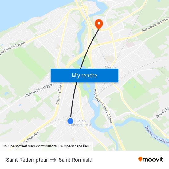 Saint-Rédempteur to Saint-Romuald map