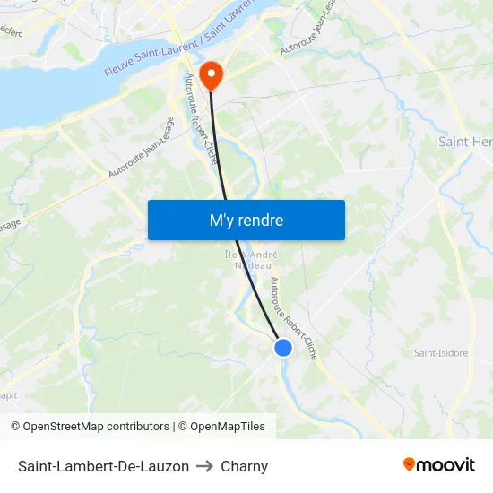Saint-Lambert-De-Lauzon to Charny map