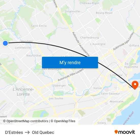 D'Estrées to Old Quebec map