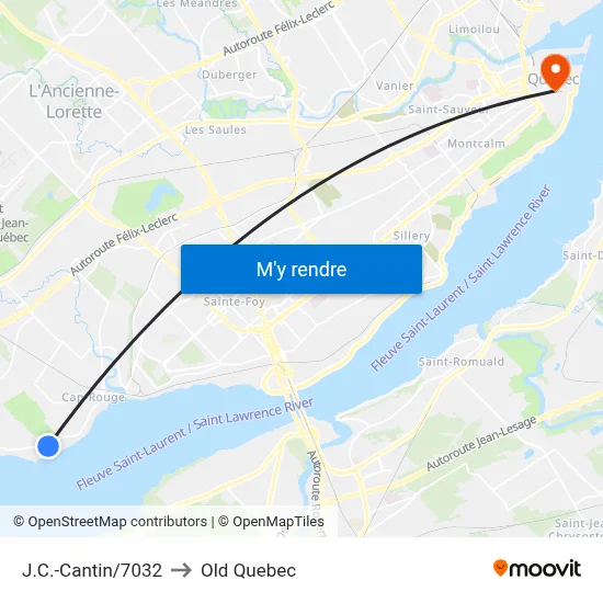 J.C.-Cantin/7032 to Old Quebec map