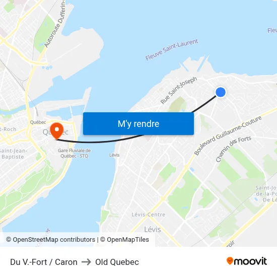 Du V.-Fort / Caron to Old Quebec map