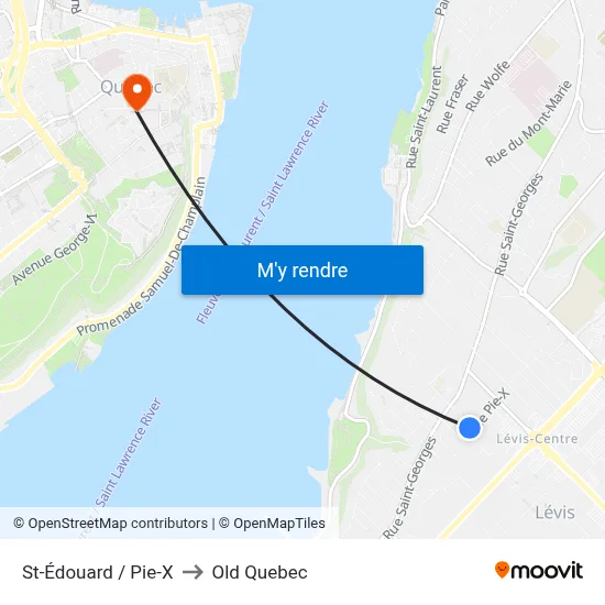 St-Édouard / Pie-X to Old Quebec map