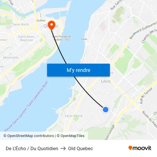 De L'Écho / Du Quotidien to Old Quebec map