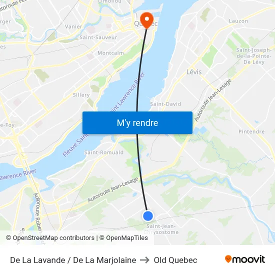 De La Lavande / De La Marjolaine to Old Quebec map