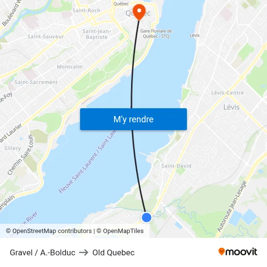 Gravel / A.-Bolduc to Old Quebec map