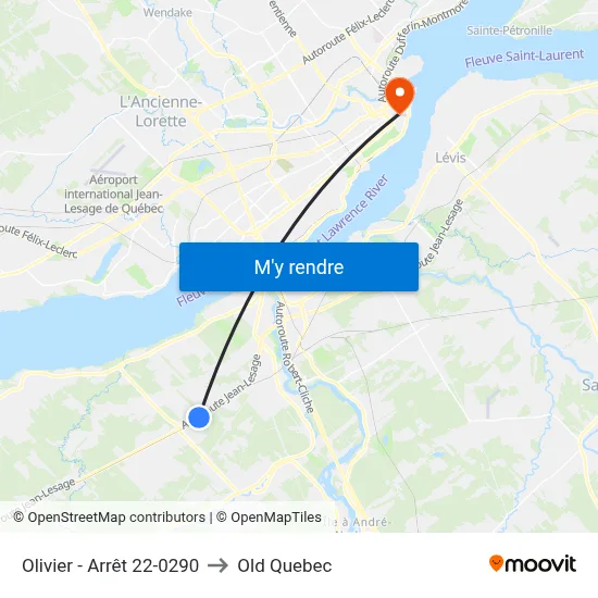 Olivier - Arrêt 22-0290 to Old Quebec map