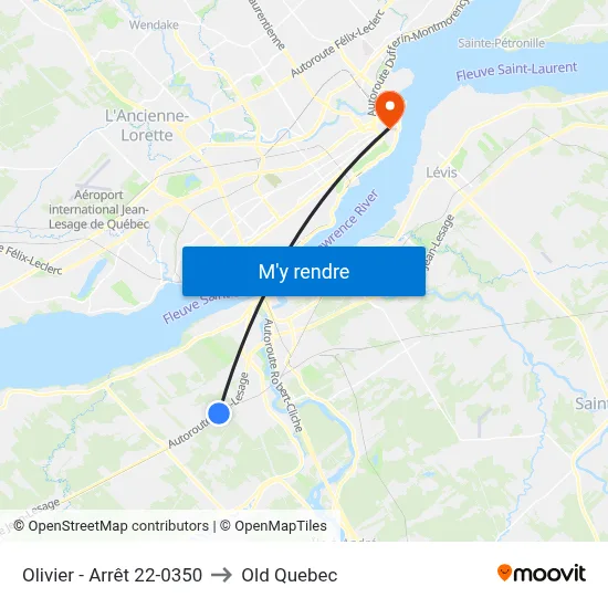Olivier - Arrêt 22-0350 to Old Quebec map