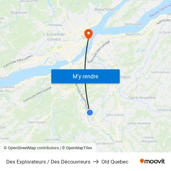Des Explorateurs / Des Découvreurs to Old Quebec map