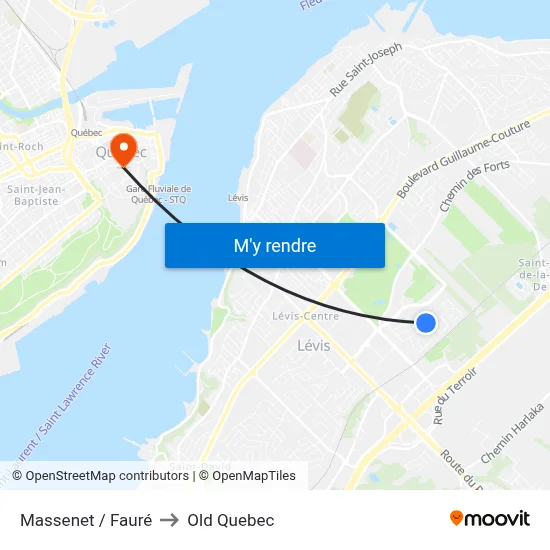Massenet / Fauré to Old Quebec map