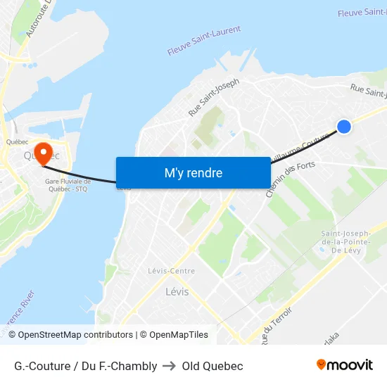 G.-Couture / Du F.-Chambly to Old Quebec map