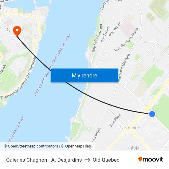 Galeries Chagnon - A.-Desjardins to Old Quebec map