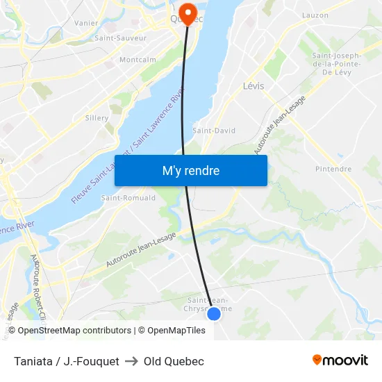 Taniata / J.-Fouquet to Old Quebec map