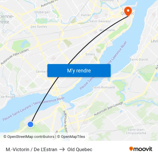 M.-Victorin / De L'Estran to Old Quebec map