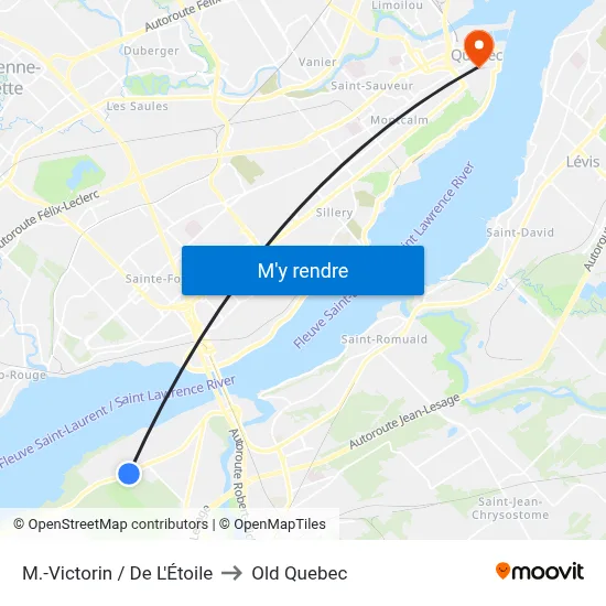M.-Victorin / De L'Étoile to Old Quebec map