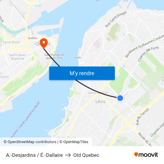 A.-Desjardins / É.-Dallaire to Old Quebec map