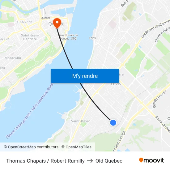 Thomas-Chapais / Robert-Rumilly to Old Quebec map