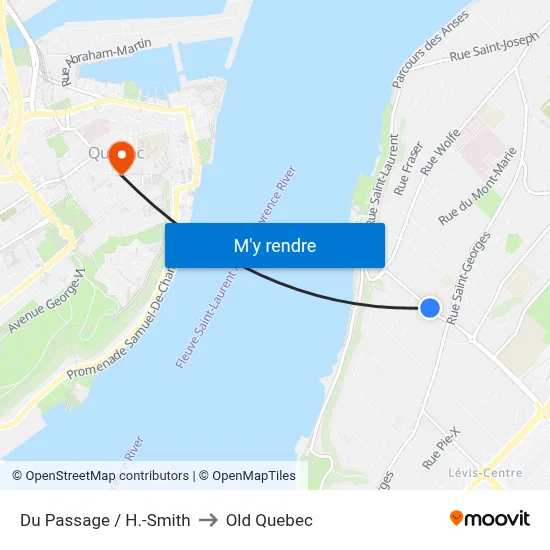 Du Passage / H.-Smith to Old Quebec map