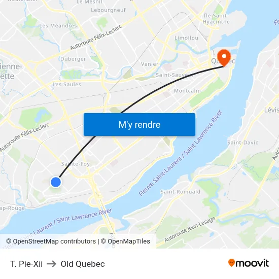 T. Pie-Xii to Old Quebec map