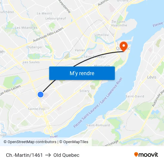 Ch.-Martin/1461 to Old Quebec map