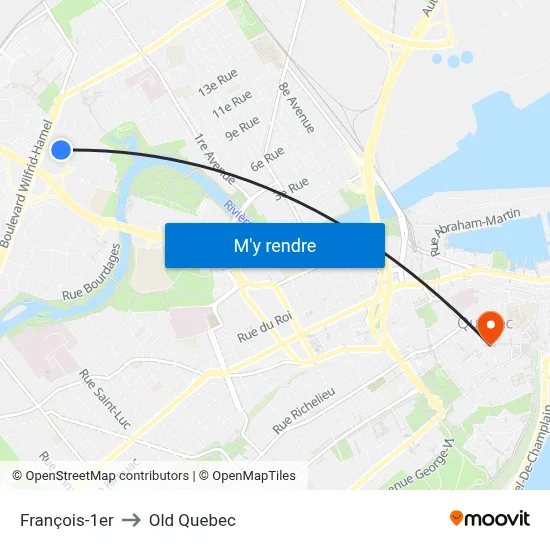 François-1er to Old Quebec map