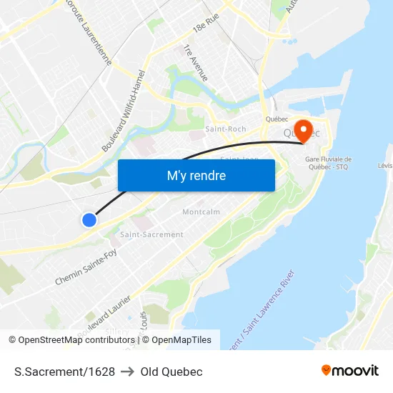 S.Sacrement/1628 to Old Quebec map