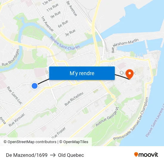 De Mazenod/1699 to Old Quebec map