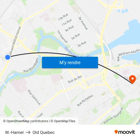 W.-Hamel to Old Quebec map