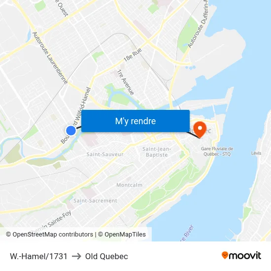 W.-Hamel/1731 to Old Quebec map