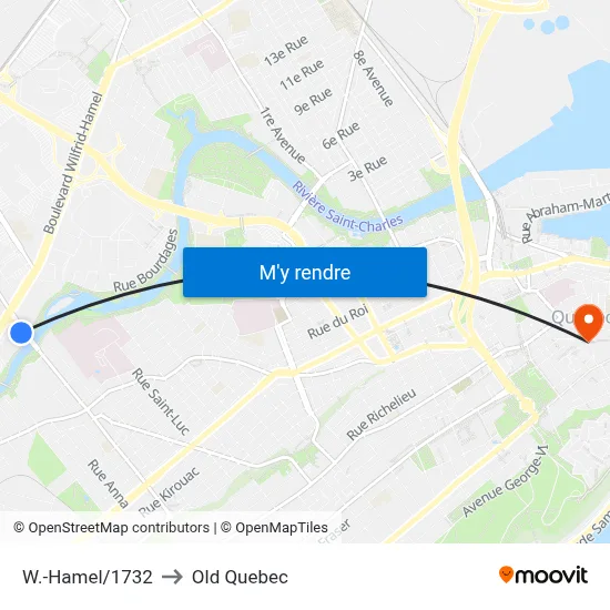 W.-Hamel/1732 to Old Quebec map