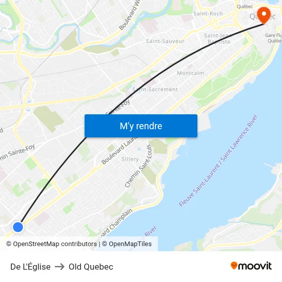 De L'Église to Old Quebec map