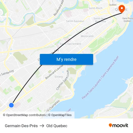 Germain-Des-Prés to Old Quebec map