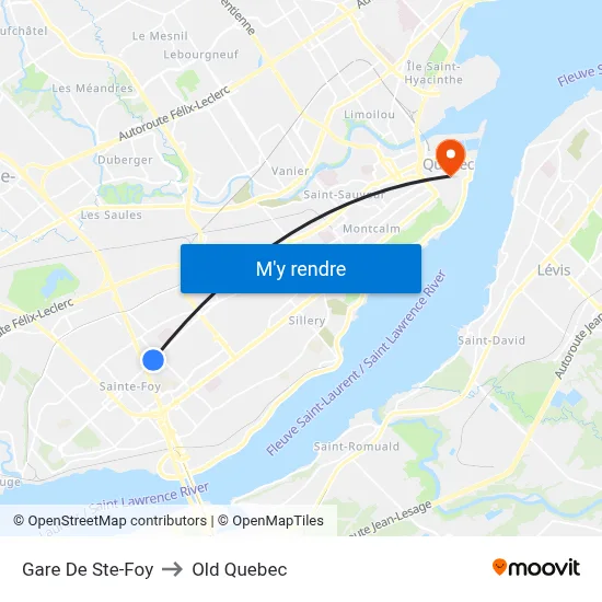 Gare De Ste-Foy to Old Quebec map