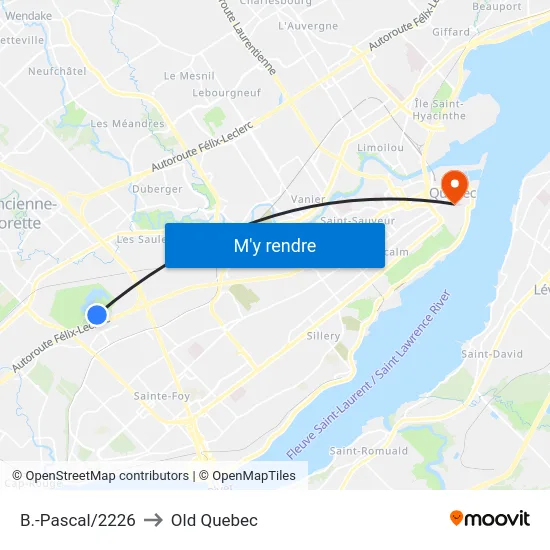 B.-Pascal/2226 to Old Quebec map