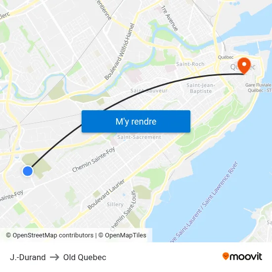 J.-Durand to Old Quebec map