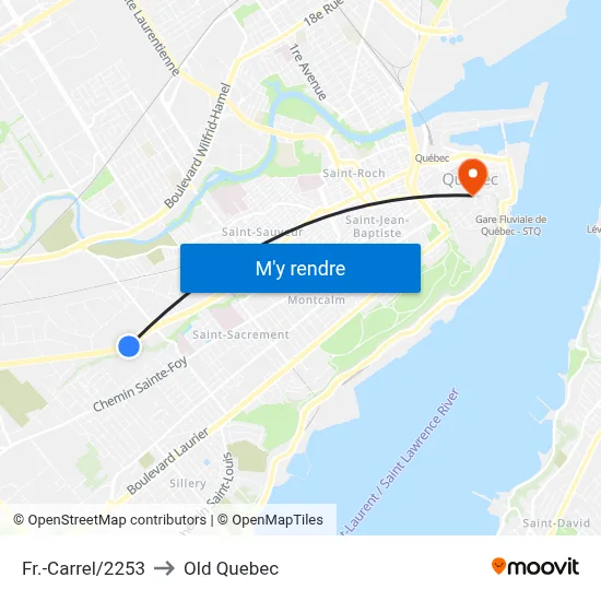 Fr.-Carrel/2253 to Old Quebec map
