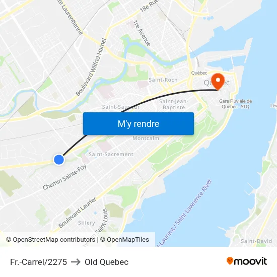 Fr.-Carrel/2275 to Old Quebec map
