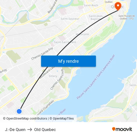 J.-De Quen to Old Quebec map