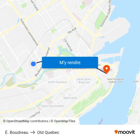 É. Boudreau to Old Quebec map