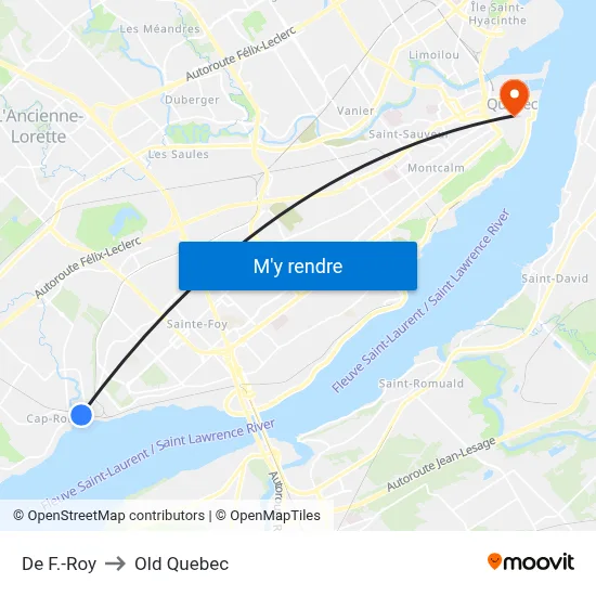 De F.-Roy to Old Quebec map
