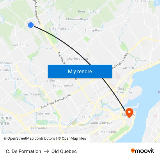 C. De Formation to Old Quebec map