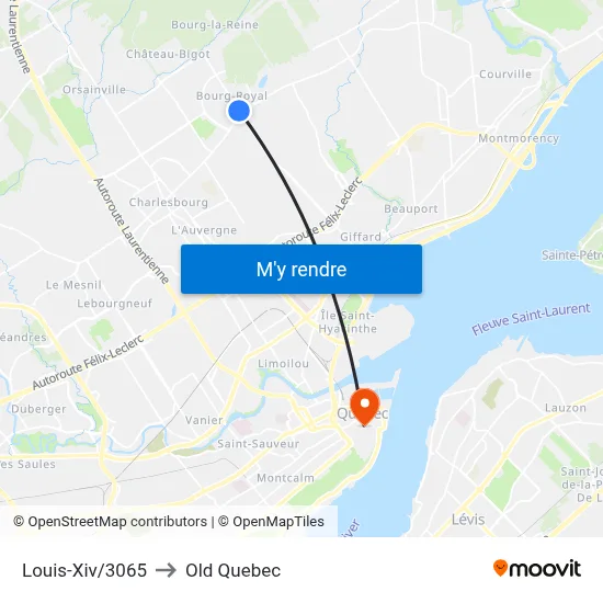 Louis-Xiv/3065 to Old Quebec map