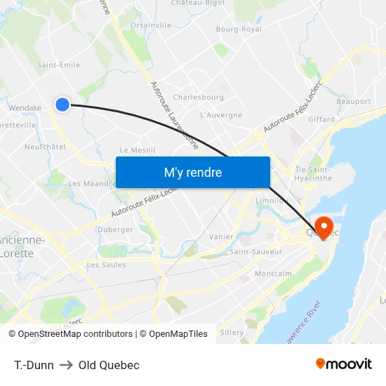 T.-Dunn to Old Quebec map