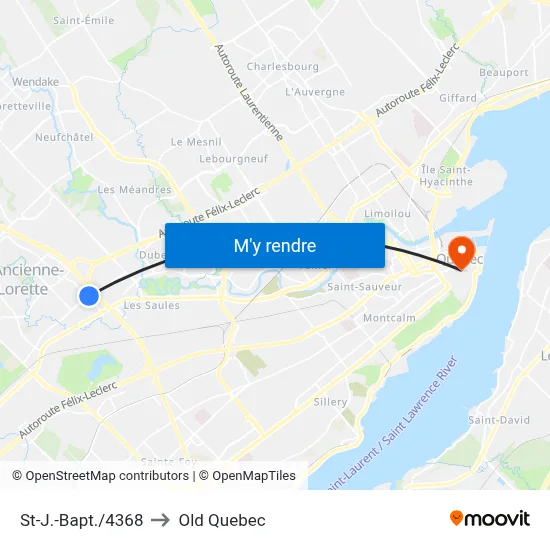 St-J.-Bapt./4368 to Old Quebec map