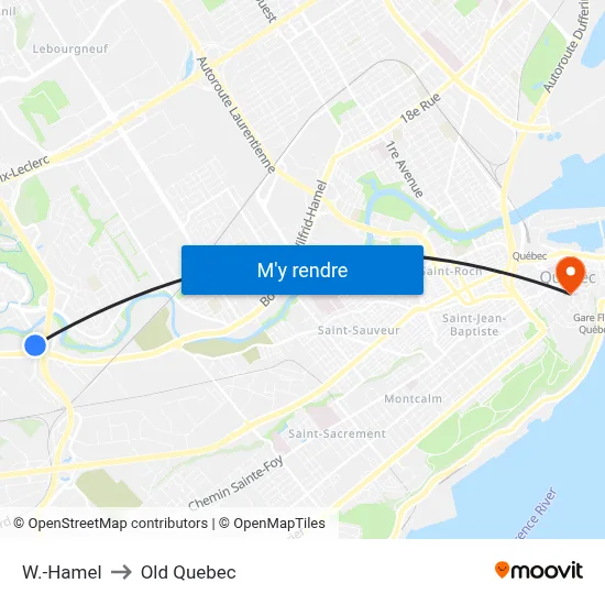 W.-Hamel to Old Quebec map