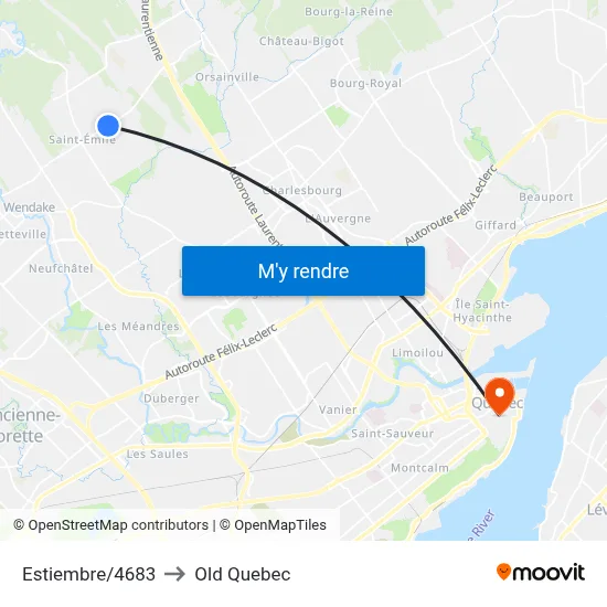 Estiembre/4683 to Old Quebec map
