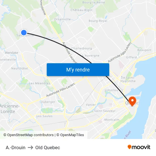A.-Drouin to Old Quebec map